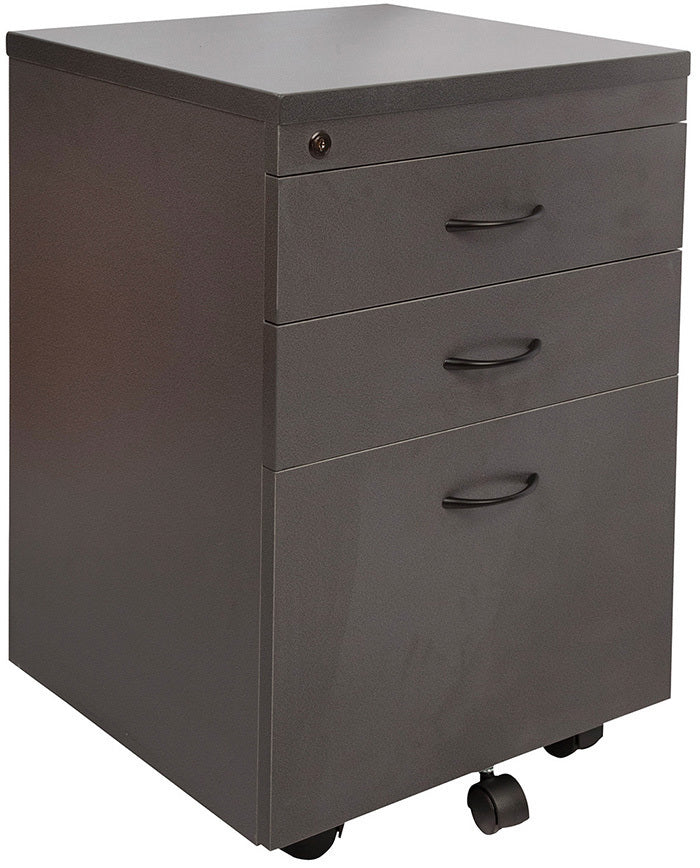 Melamine Mobile Pedestal - 2 Personal Drawers + 1 File Drawer