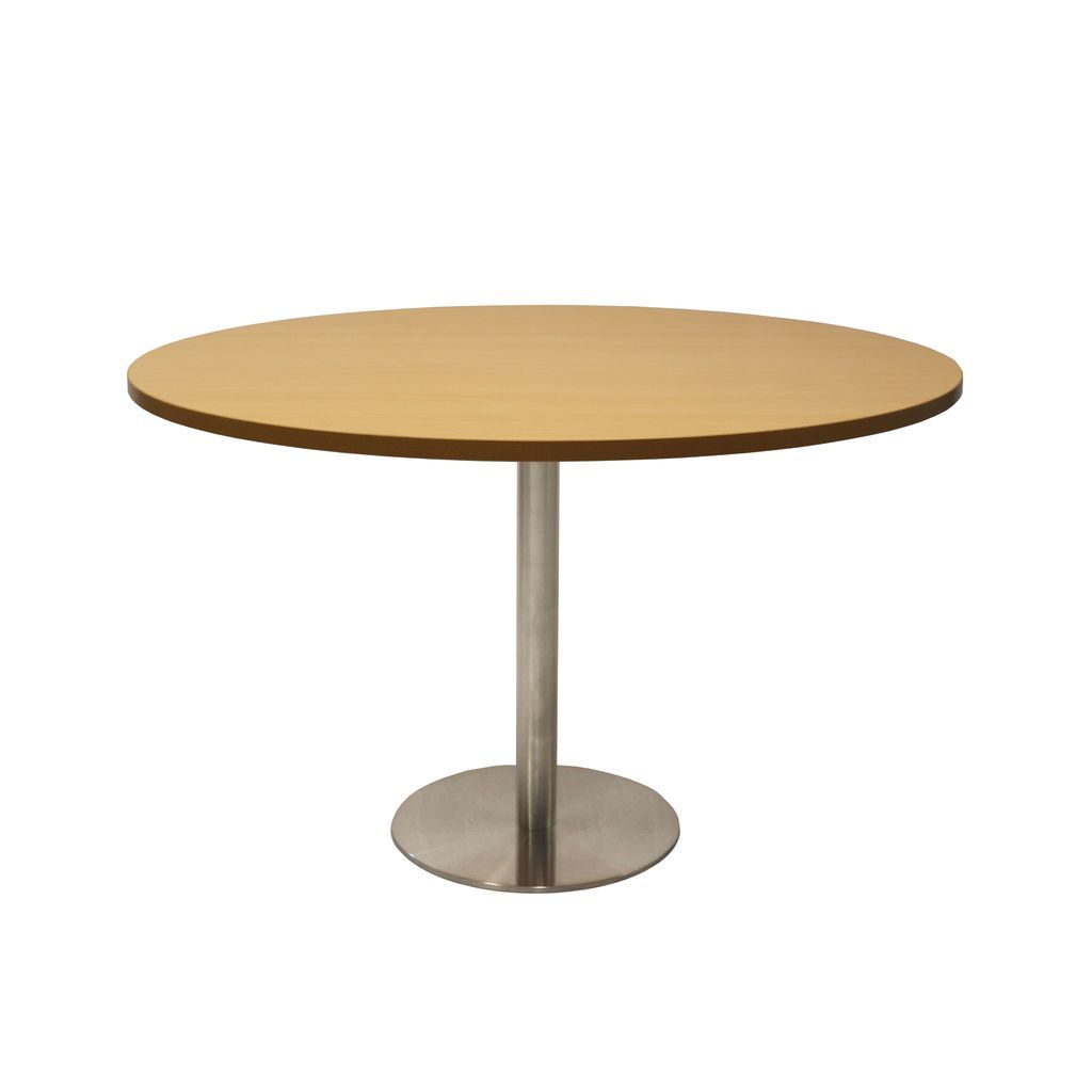 Round Flat Disc Base Table in Stainless Steel Finish