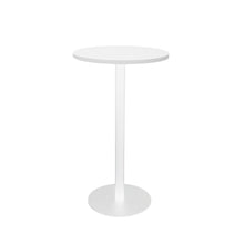 Load image into Gallery viewer, Circular Dry Bar Table with flat Disc Base - White Powder Coat Finish
