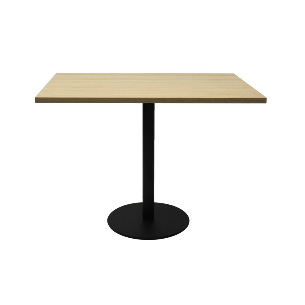 Square Flat Disc Base Table in Black Powder Coat Finish