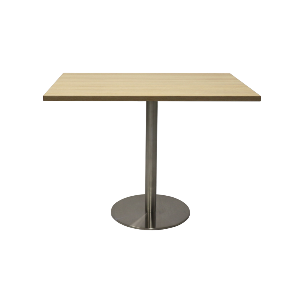 Square Flat Disc Base Table in Stainless Steel Finish