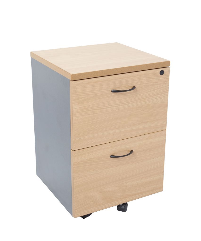 Melamine Mobile Pedestal - 2 File Drawers
