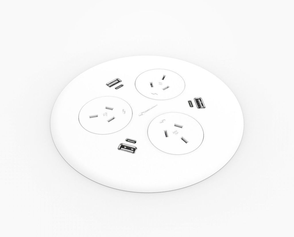 Blink Power Pod 3 GPO + 3 USB - 160mm Dia x 60mm D