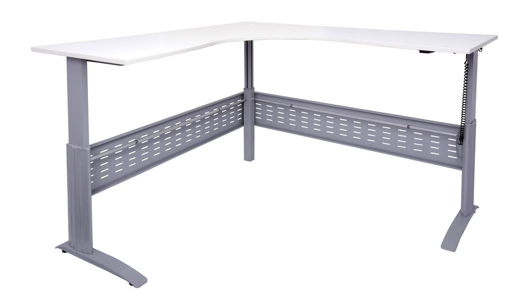 Electric Sit To Stand Height Adjustable Corner Workstation