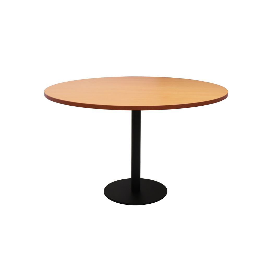 Circular Base Table with flat Disc Base - Black Powder Coat Finish