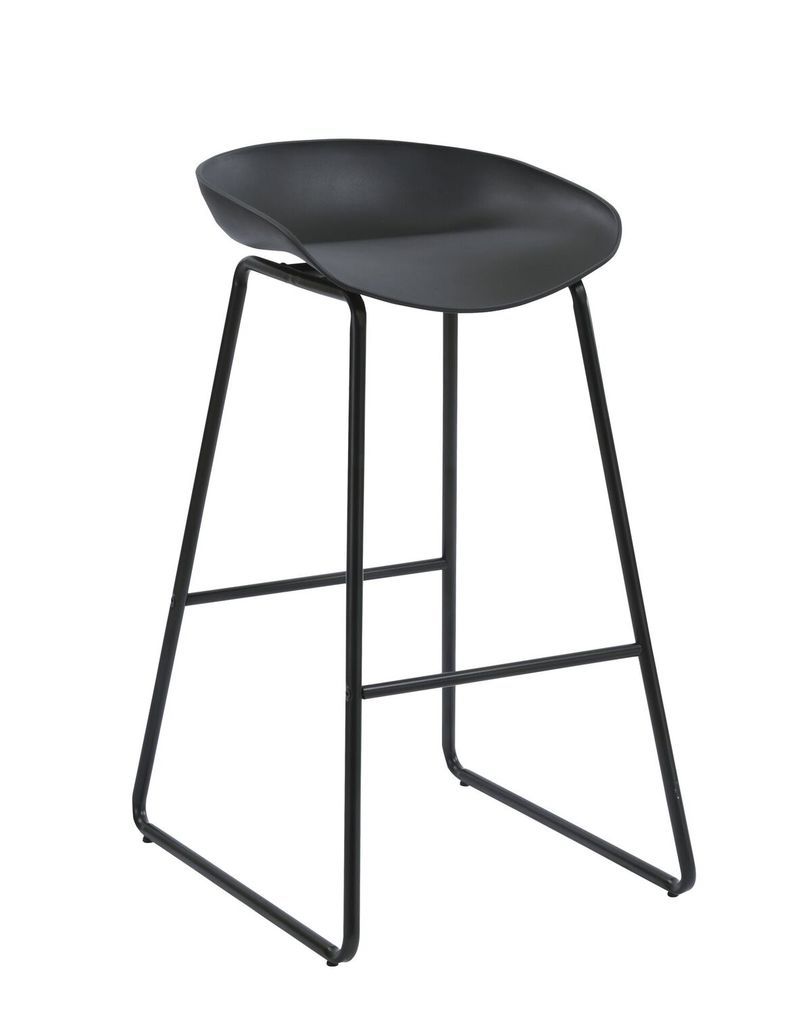 Aries Bar Stool - Black P/C Metal Base with Polypropylene Seat