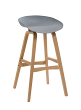 Load image into Gallery viewer, Virgo Bar Stool - Oak Coloured Timber Leg / Polypropylene Seat

